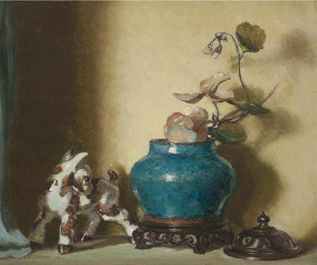 Frederick Simpson Coburn (1871-1960) - Still Life With Blue Vase And Ceramic Horse