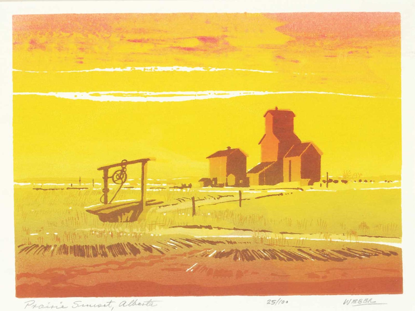 George Weber (1907-2002) - Prairie Sunset, Alberta  #25/100