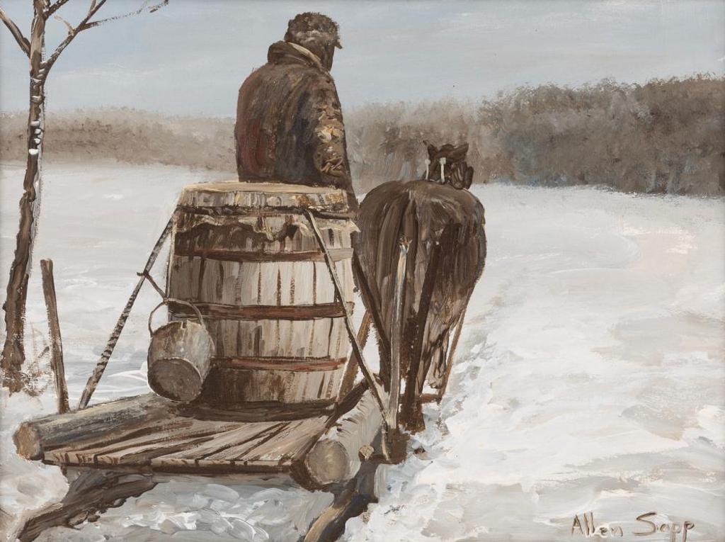 Allen Fredrick Sapp (1929-2015) - Taking Home a Barrel of Water