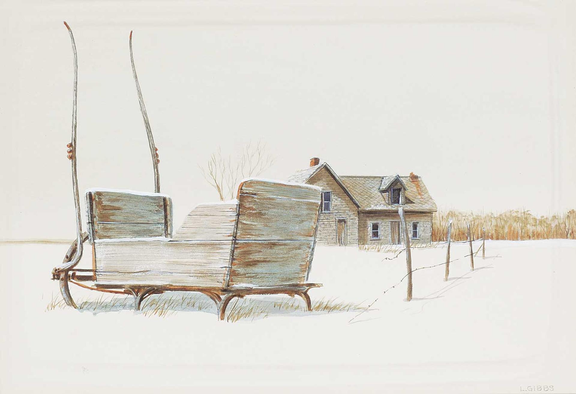 Leonard (Len) James Gibbs (1929-2010) - Untitled - The Old Winter Sleigh