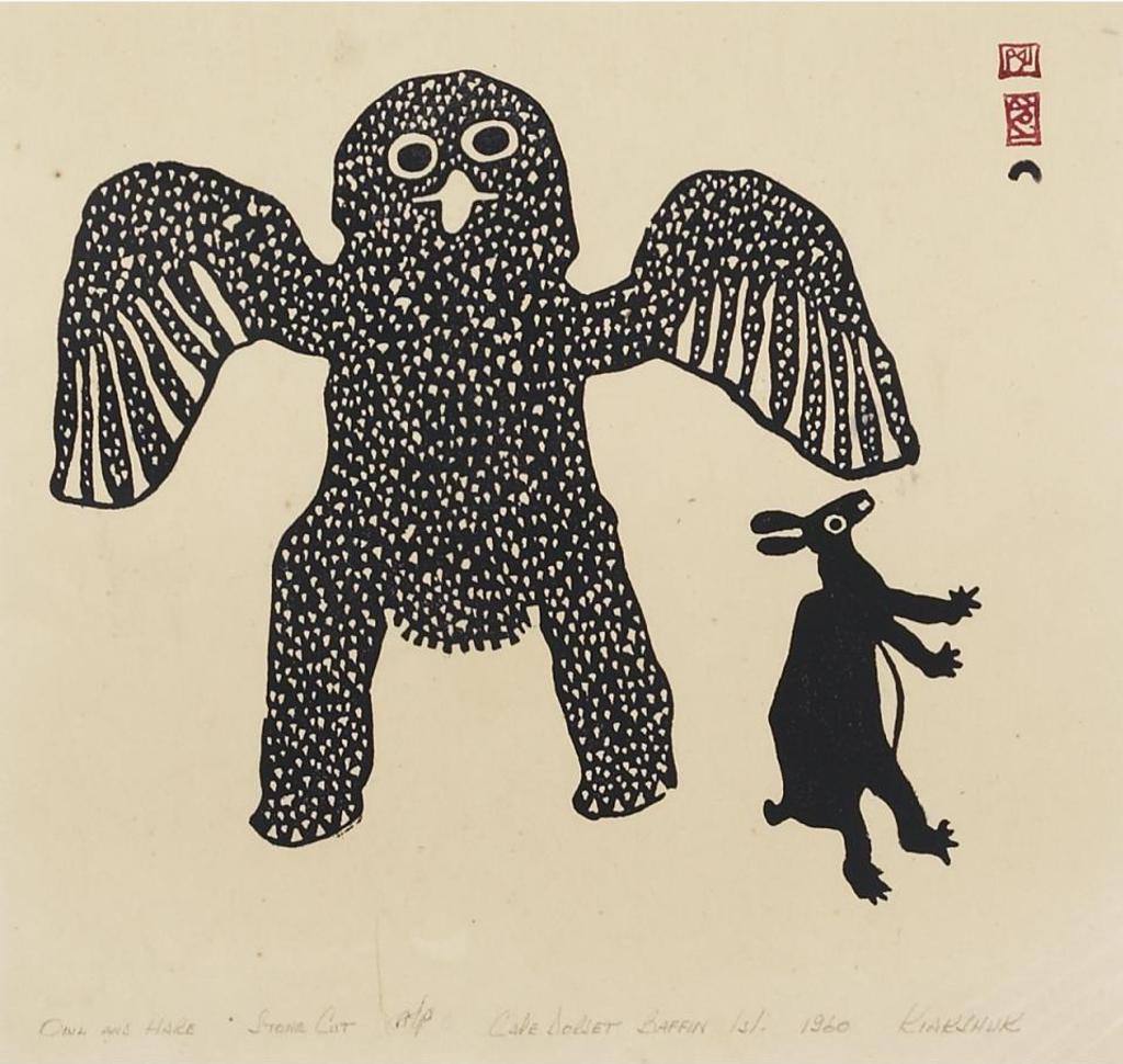 Kiakshuk (1886-1966) - Owl And Hare