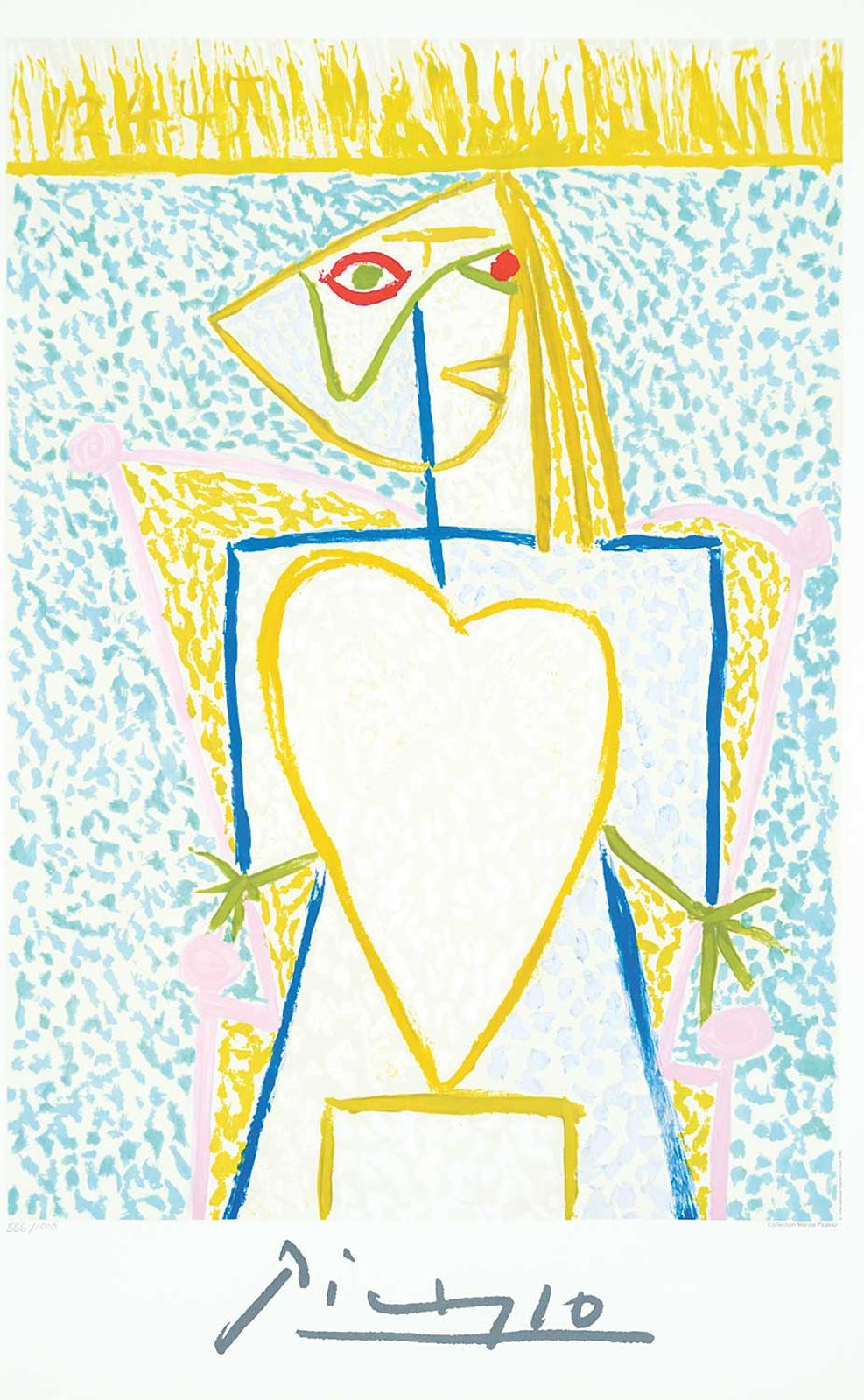 (After) Pablo Picasso (1881-1973) - Femme au Buste en Coeur  #556/1000