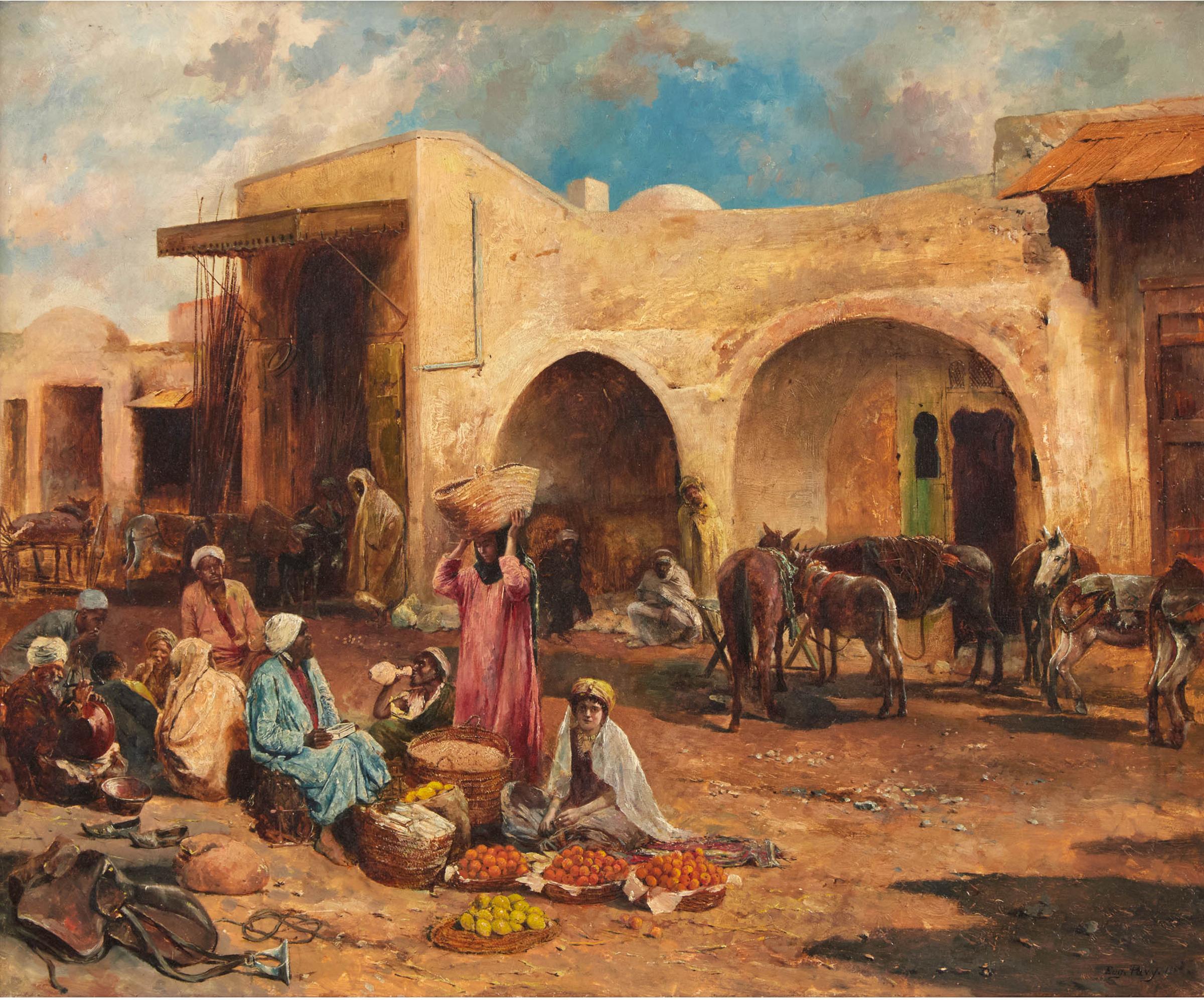 Eugène Pavy - An Eastern Market Place, 1884