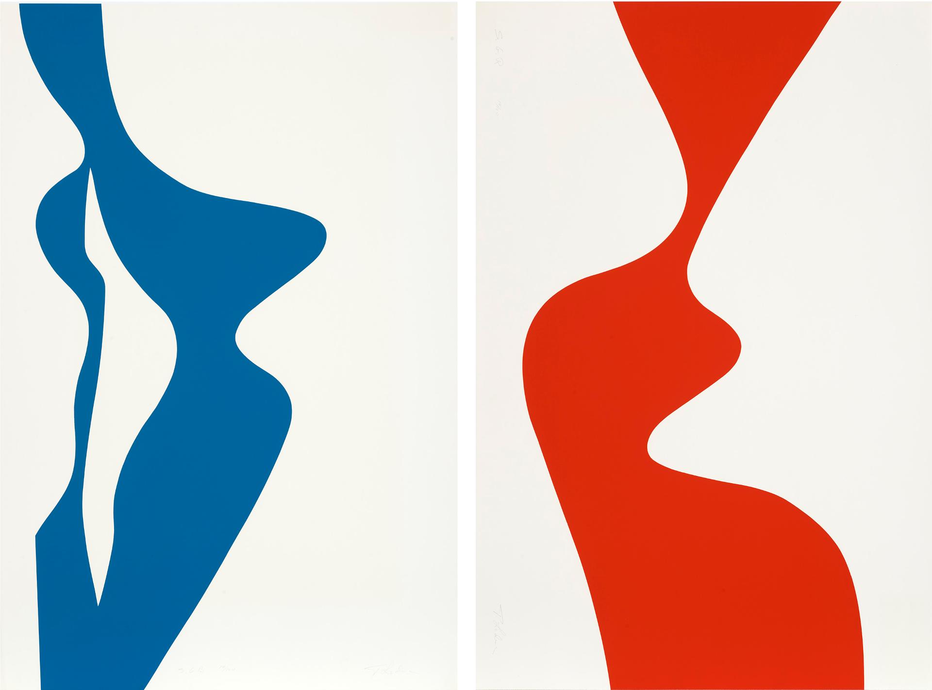 Fernand Leduc (1916-2014) - Fernand Leduc, S.G.B. (Blue), n.d. // S.G.B. (Orange), n.d. (Suite of Two Prints)