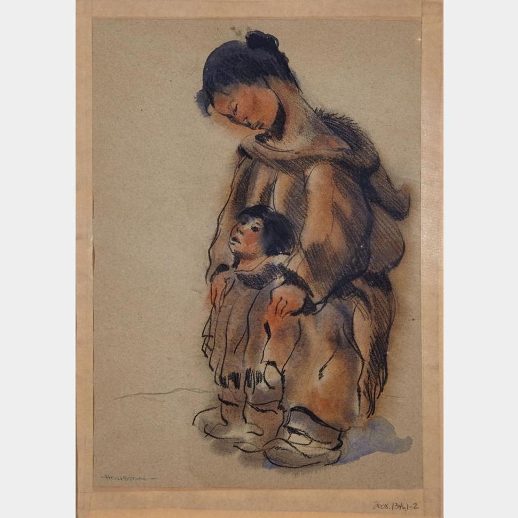 James Archibald Houston (1921-2005) - Two-Sided Drawing: Mother And Child