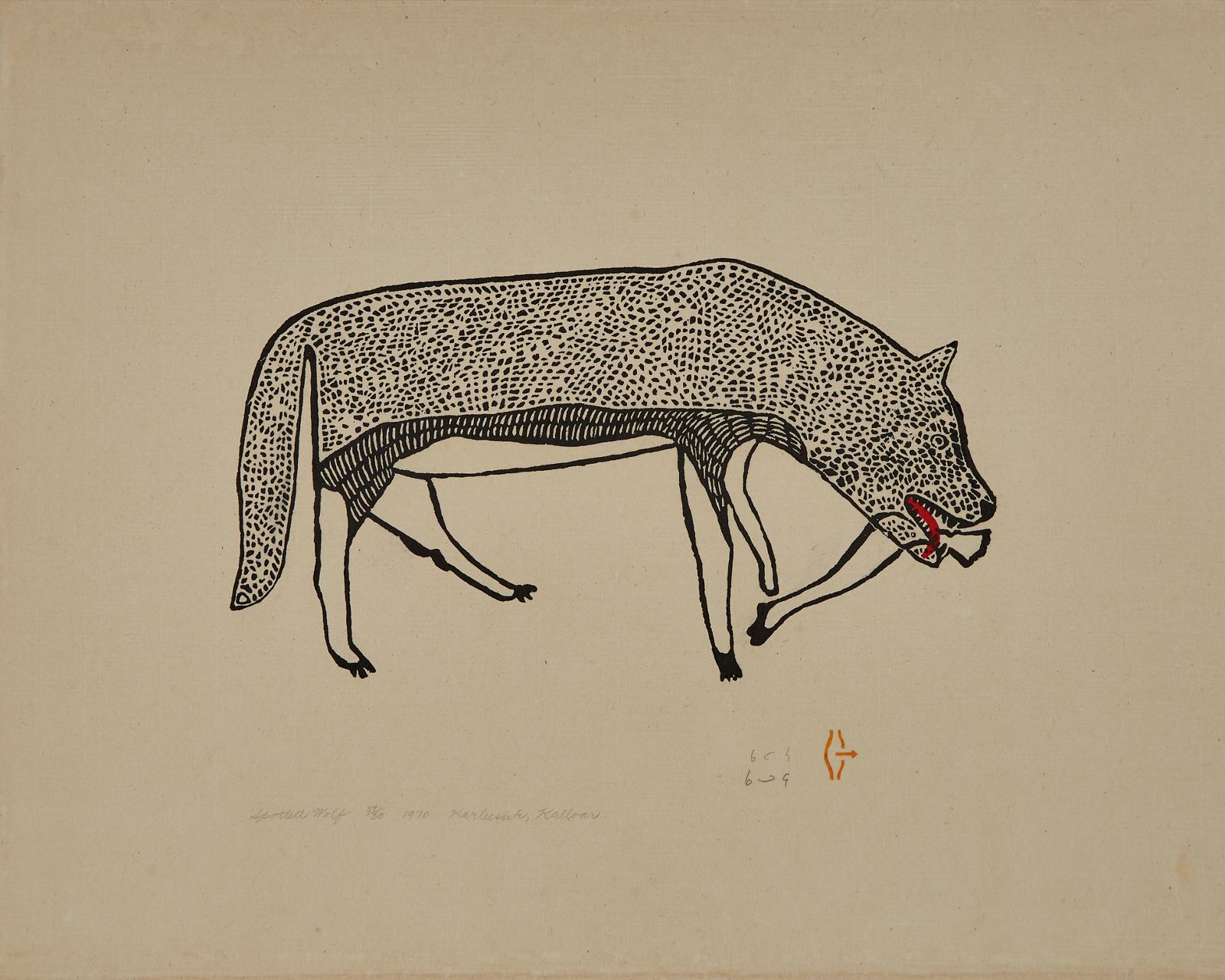 Harold Qarliqsaq (1928-1980) - Spotted Wolf