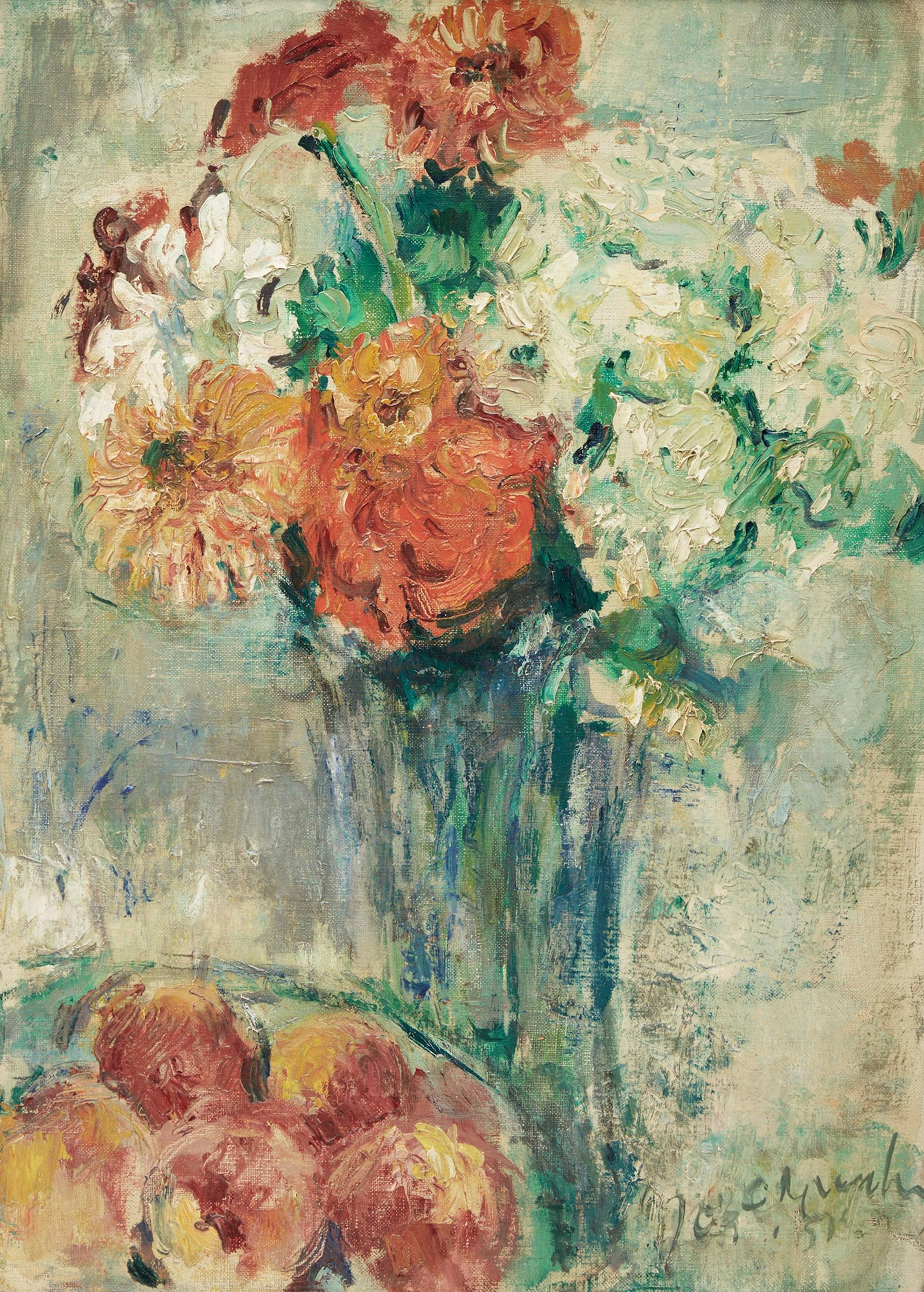 Joseph Oppenheimer (1876-1966) - Floral Still Life with Apples