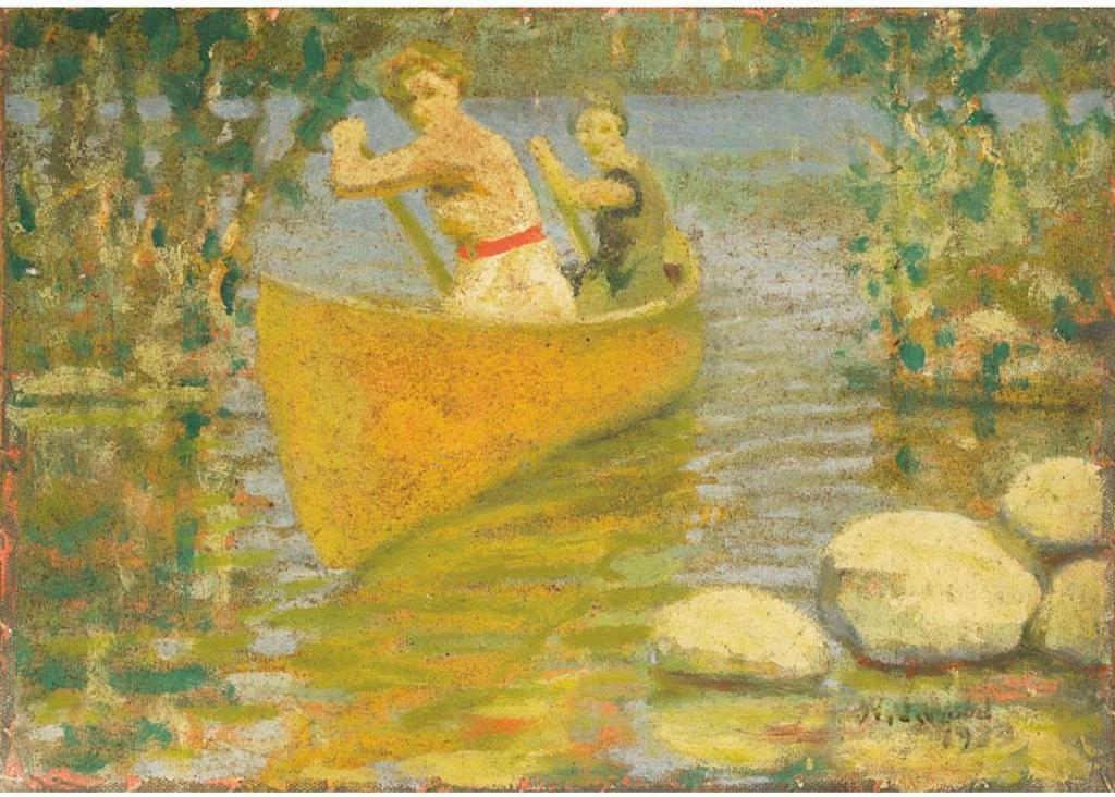 William John Wood (1877-1954) - Ladies Canoeing