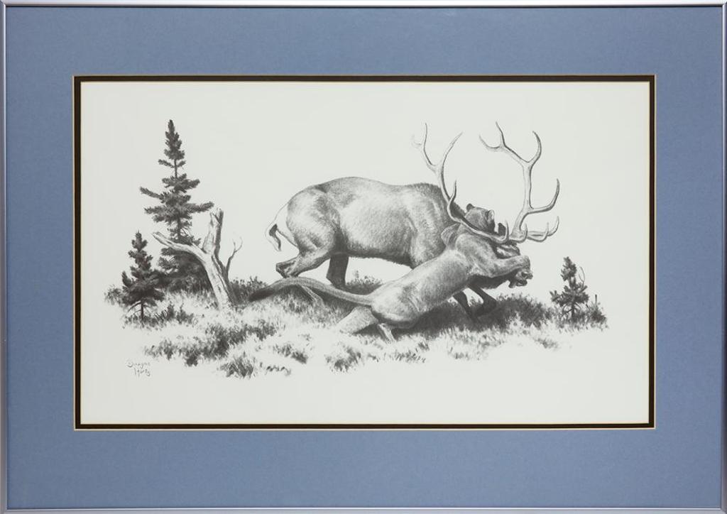 Dwayne Harty (1957) - Untitled - Cougars and Elk