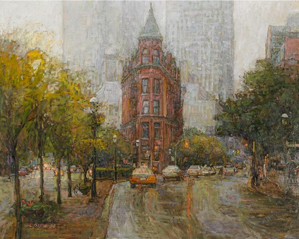 Donald Besco (1941) - Flat Iron Building In The Rain