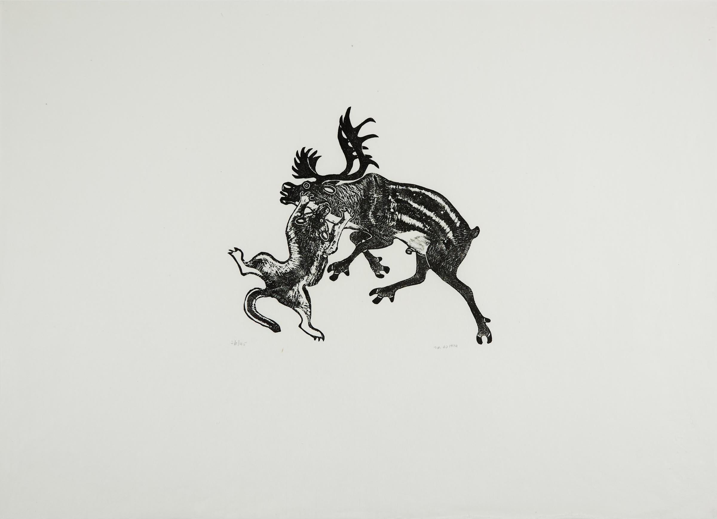 Tivi Etok Etook (1929) - Wolf With Caribou Iii, 1974