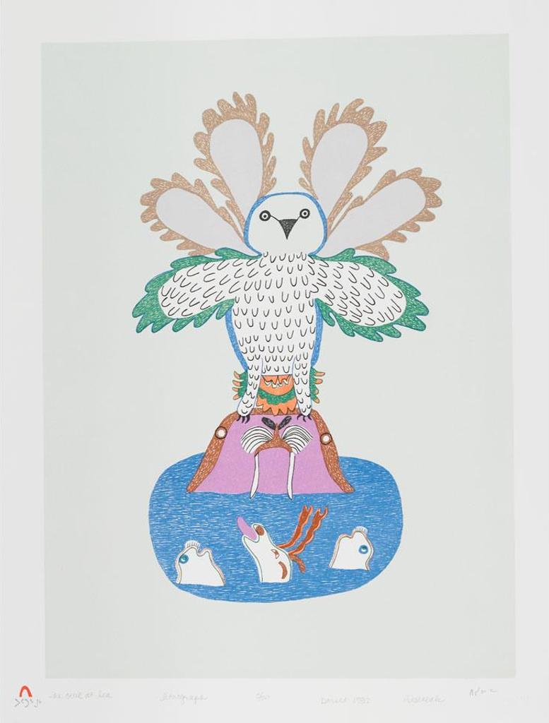 Pitseolak Ashoona (1904-1983) - The Owl At Sea