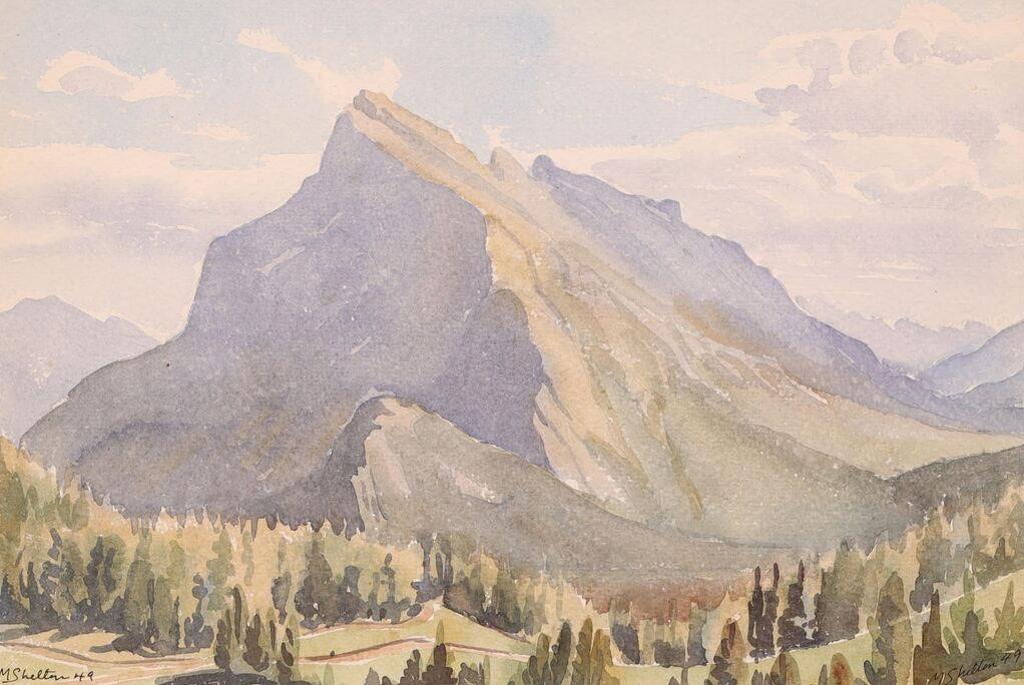 Margaret Dorothy Shelton (1915-1984) - Rundle From Norquay Rd; 1949