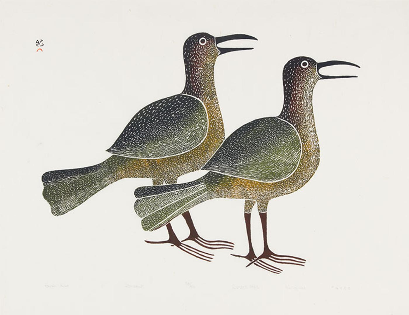 Kenojuak Ashevak (1927-2013) - Raven Duo