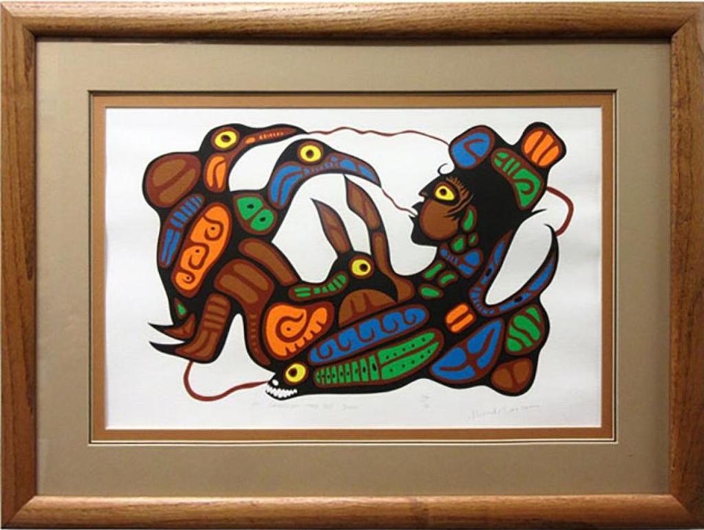 Norval H. Morrisseau (1931-2007) - My Grandson And The Birds