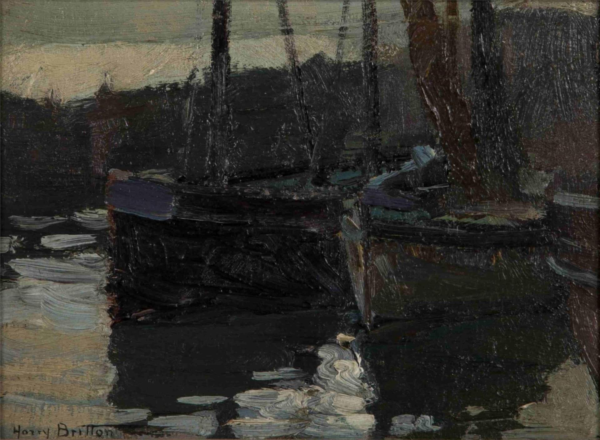 Harry Britton (1878-1958) - Fishing Boats, Newlyn, Near St. Ives, Cornwall