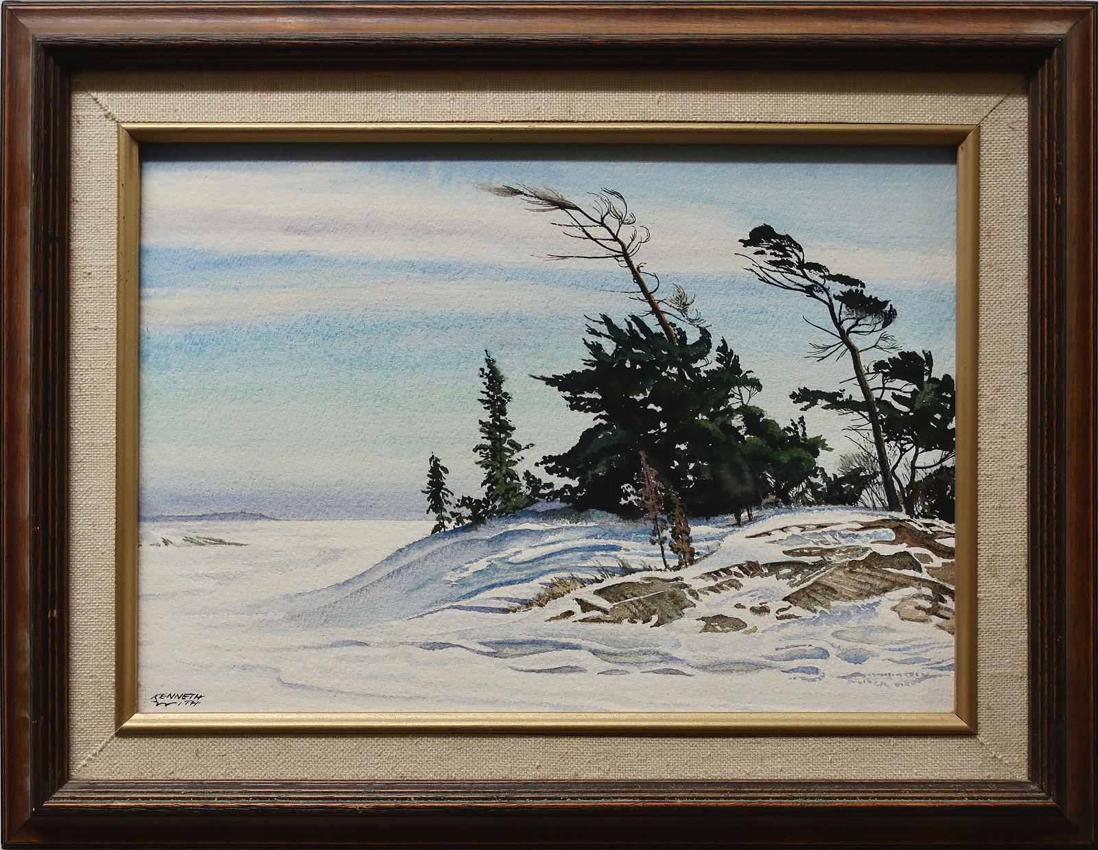 Kenneth Walton With (1906-1992) - Untitled (Windswept Pines - Winter