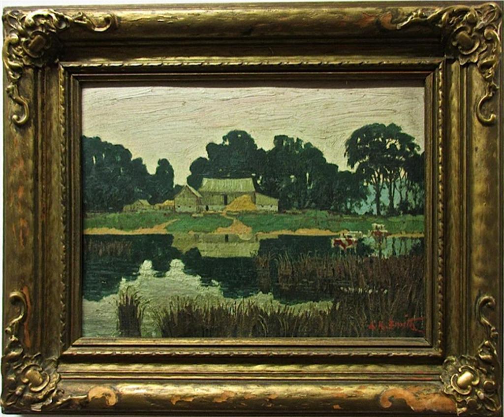 Lorne Kidd Smith (1880-1966) - Cattle By Pond