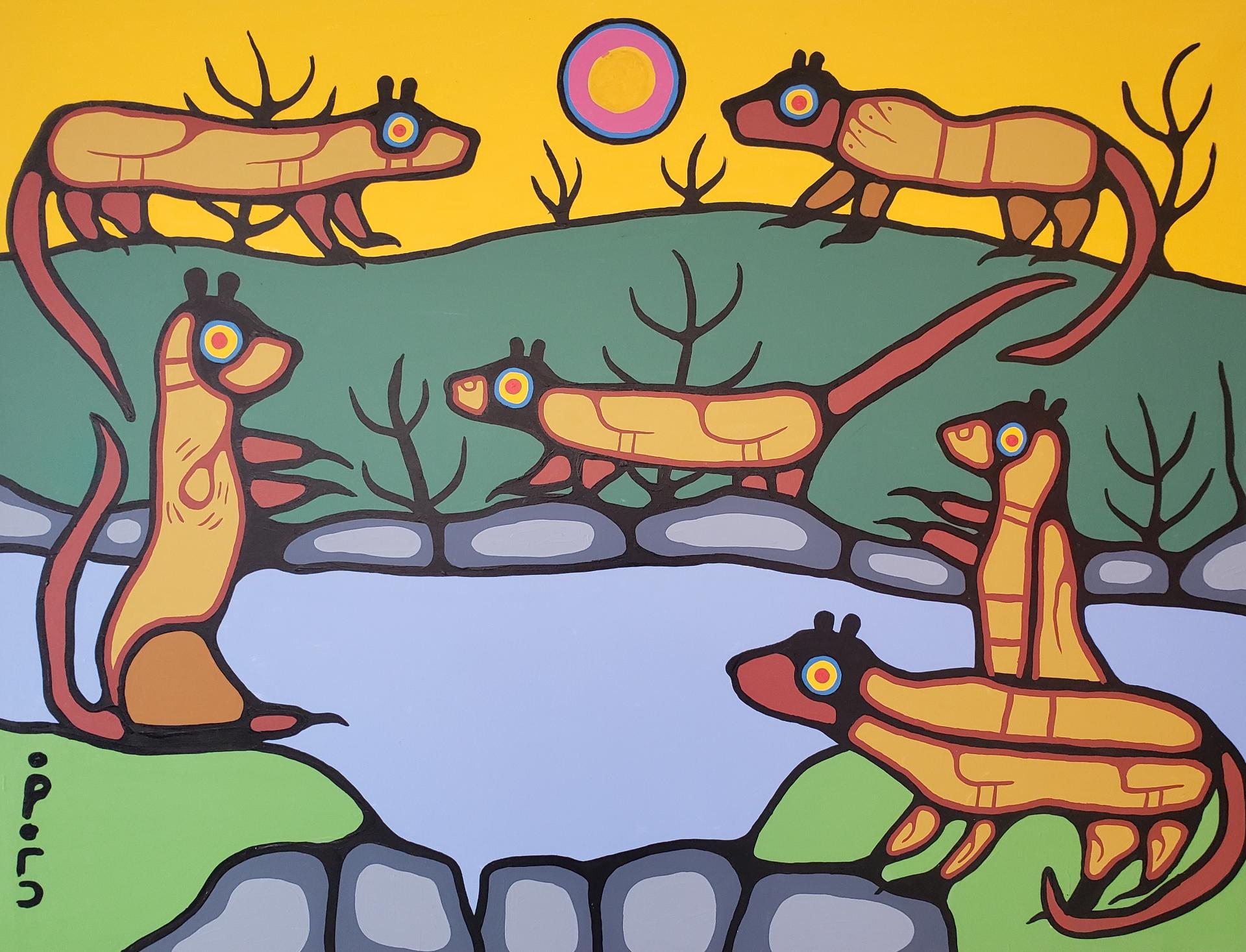 Christian Morrisseau (1969) - Otter Family, 2005