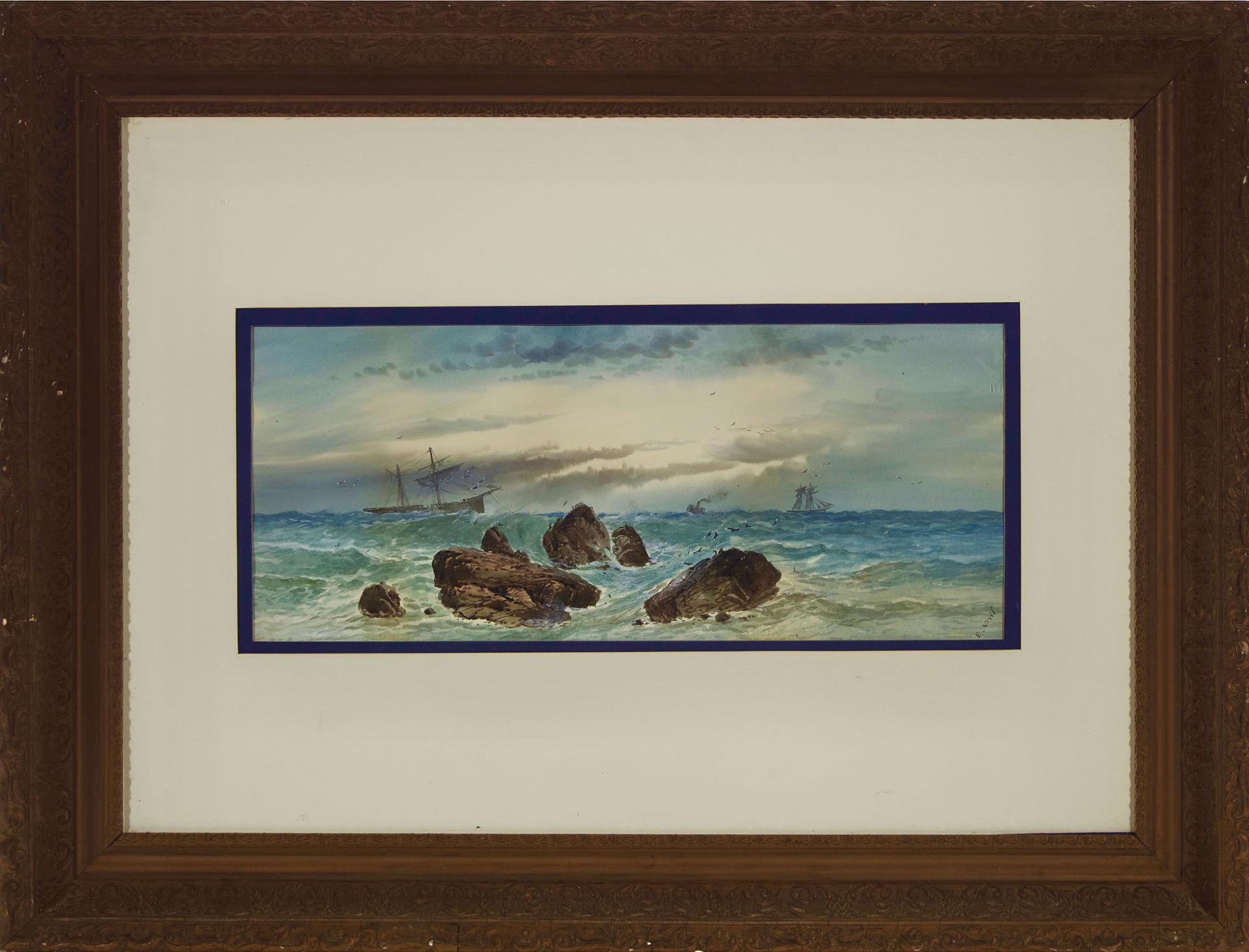 Edward Nevil - Untitled (Ships In Heavy Seas)