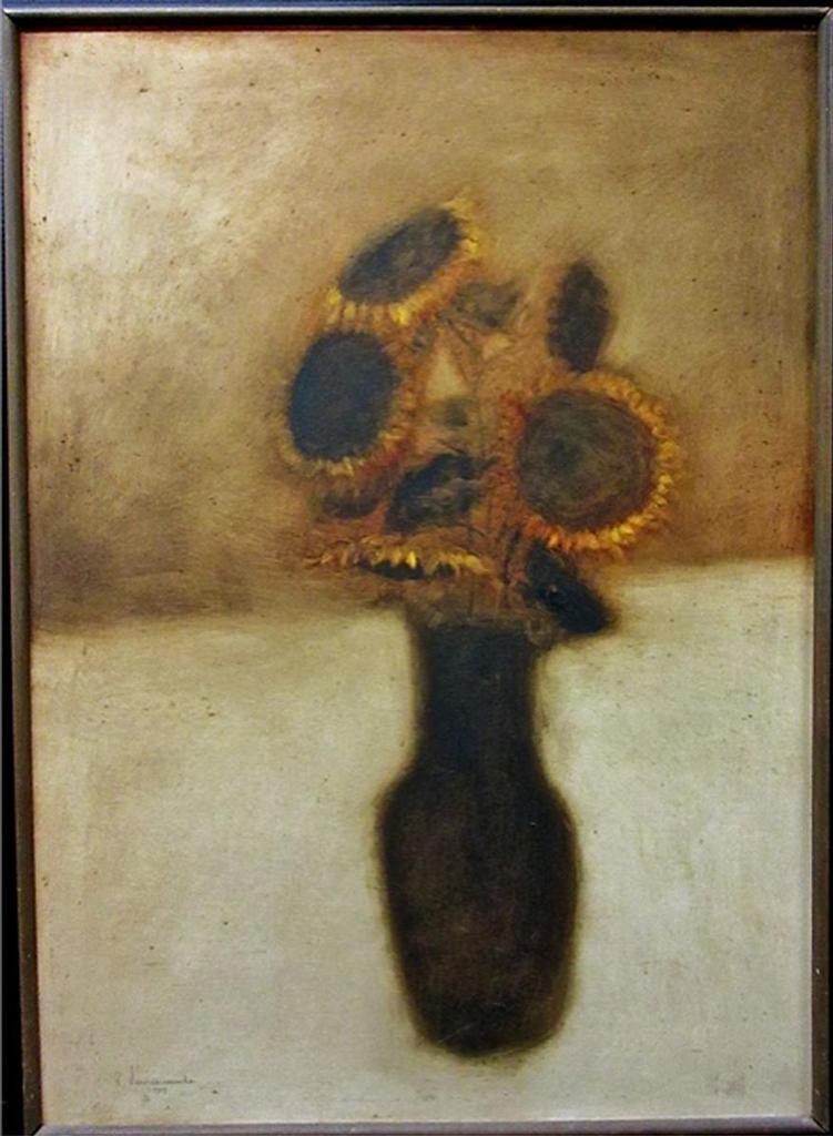 Robert Emile Varvarande (1922) - Sunflowers In A Vase