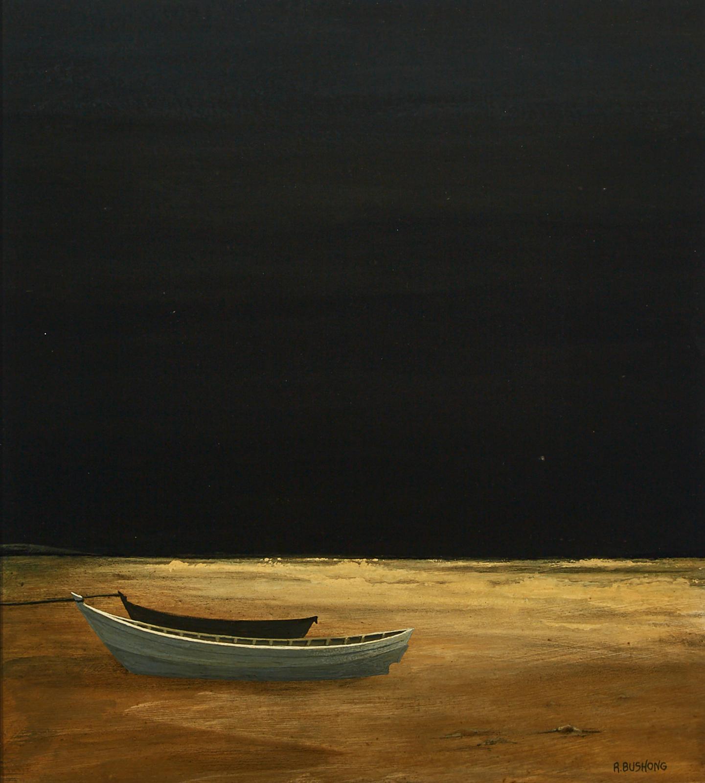 Robert Bushong (1922) - Beached Boats At Night
