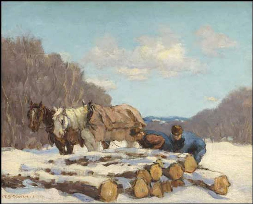 Frederick Simpson Coburn (1871-1960) - Hitching up the Logs in Winter