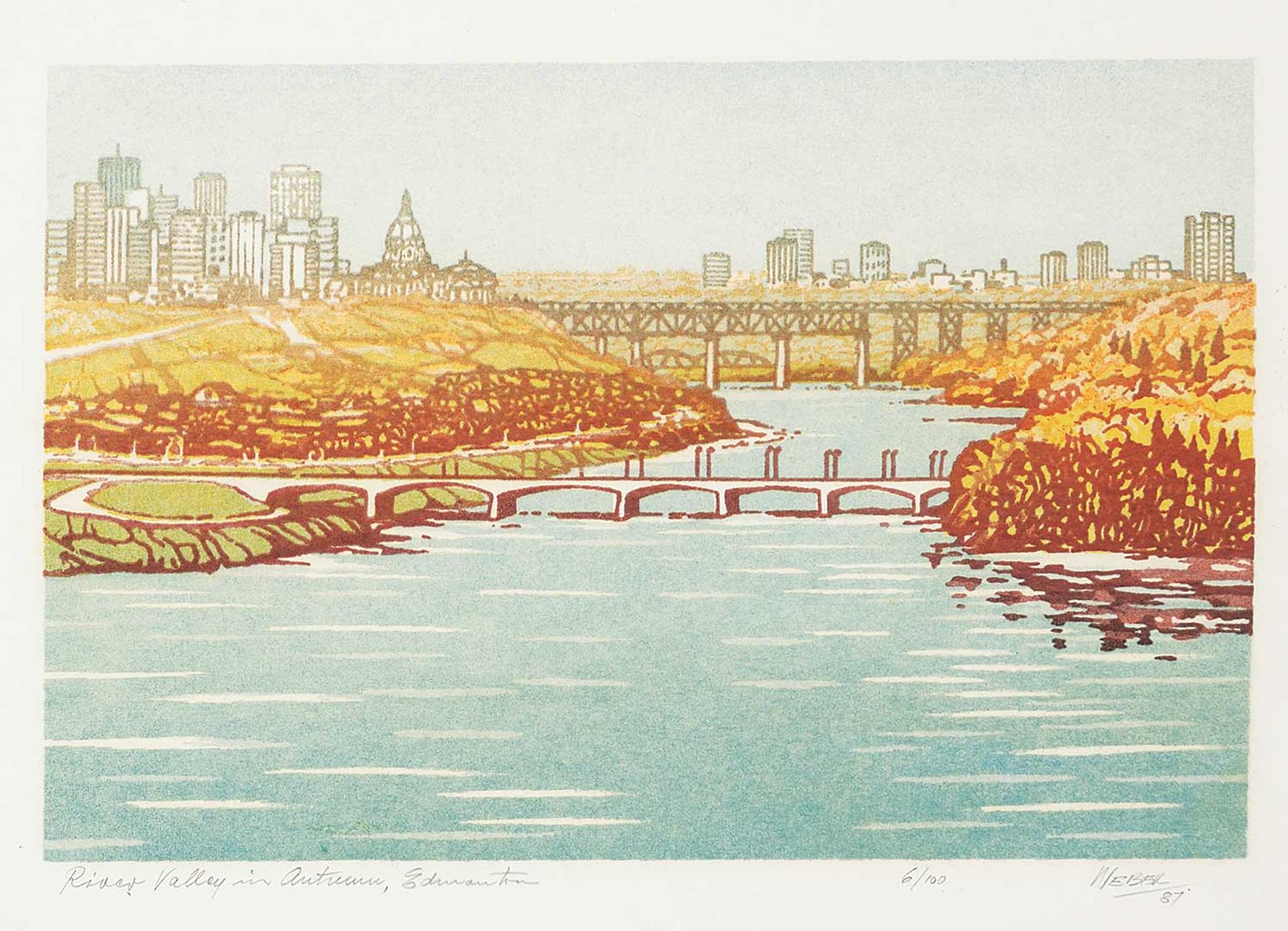 George Weber (1907-2002) - River Valley in Autumn, Edmonton  #6/100
