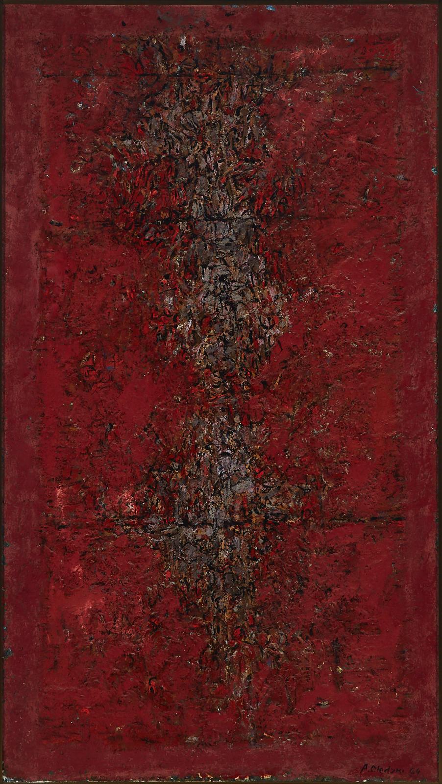 Antoni Oledzki (1932) - Untitled (Red Composite Abstract), 1964