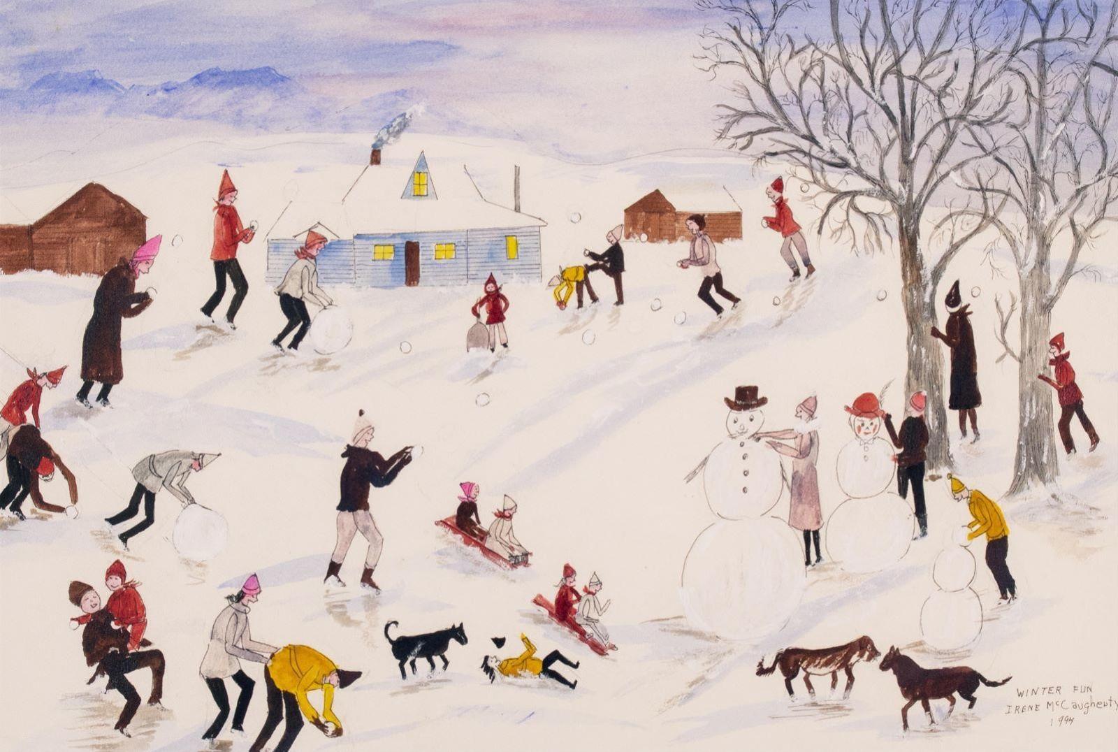 Irene E. McCaugherty (1914-1996) - Winter Fun; 1994