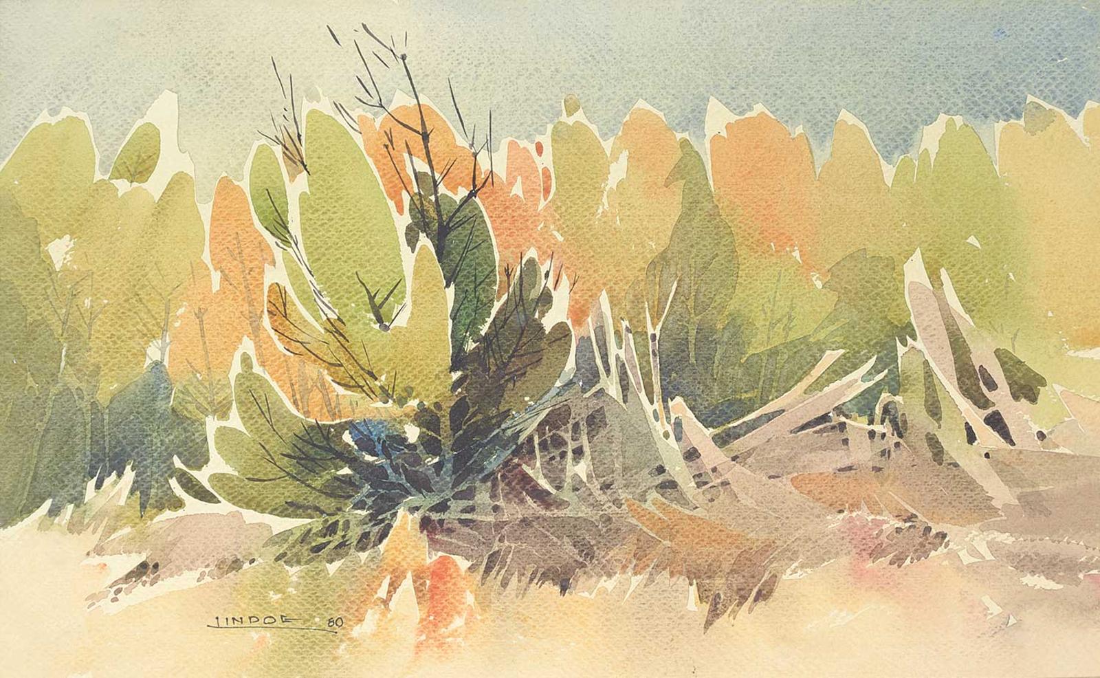 Luke Orton Lindoe (1913-1998) - Untitled - Colourful Forest