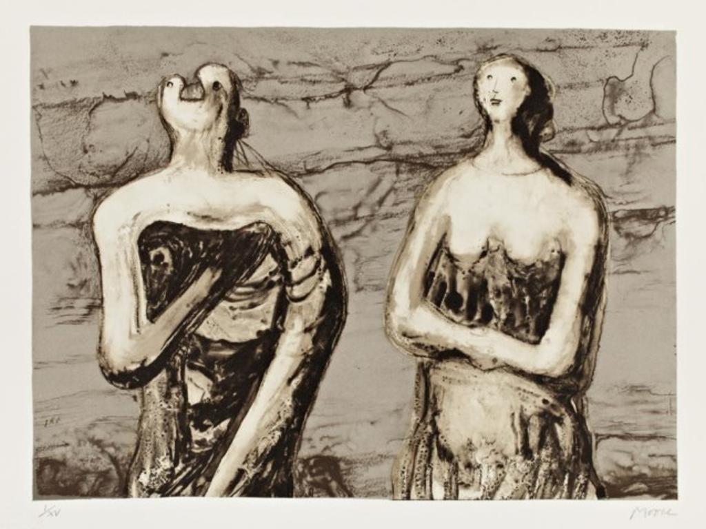 Henry Spencer Moore (1898-1986) - Man and Woman, Three Quarter Figures