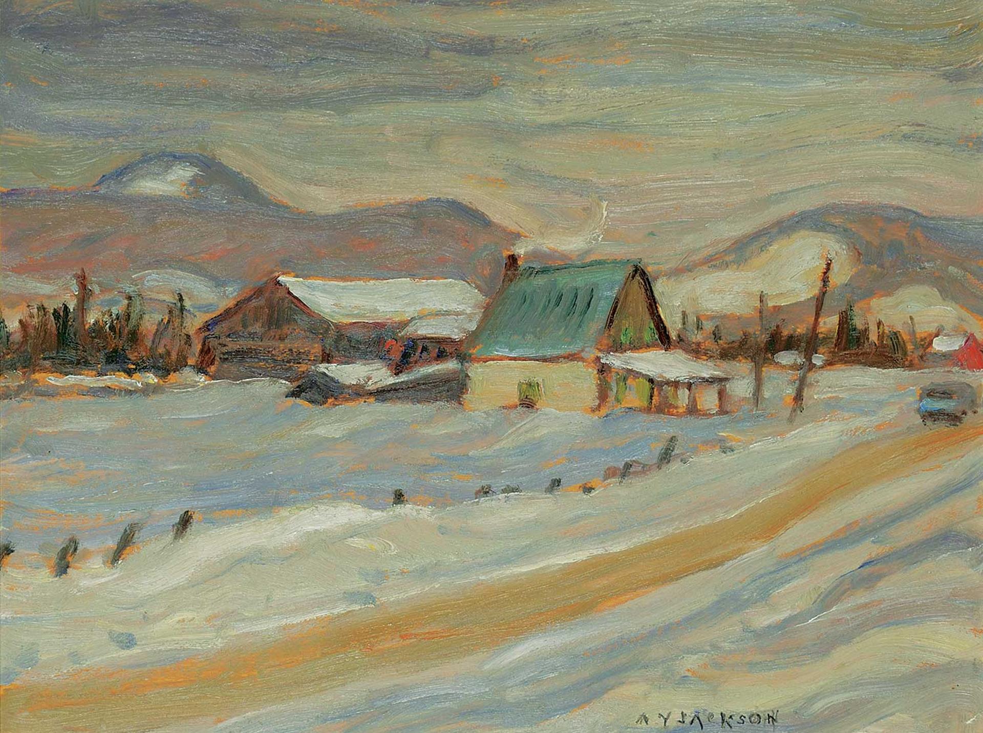 Alexander Young (A. Y.) Jackson (1882-1974) - Road North of St. Agathe, February 29, 1964