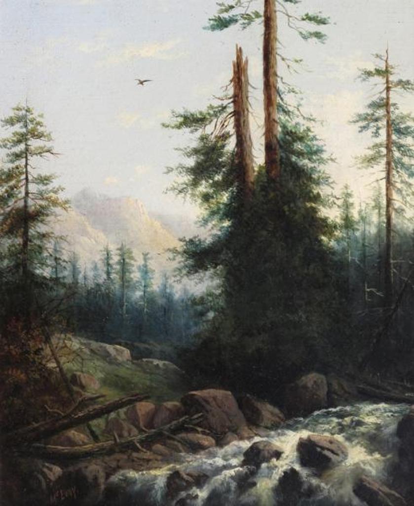 Henry Nesbitt [Harry] McEvoy (1828-1914) - Mountain Scene With Rocky Waterfall; 1885