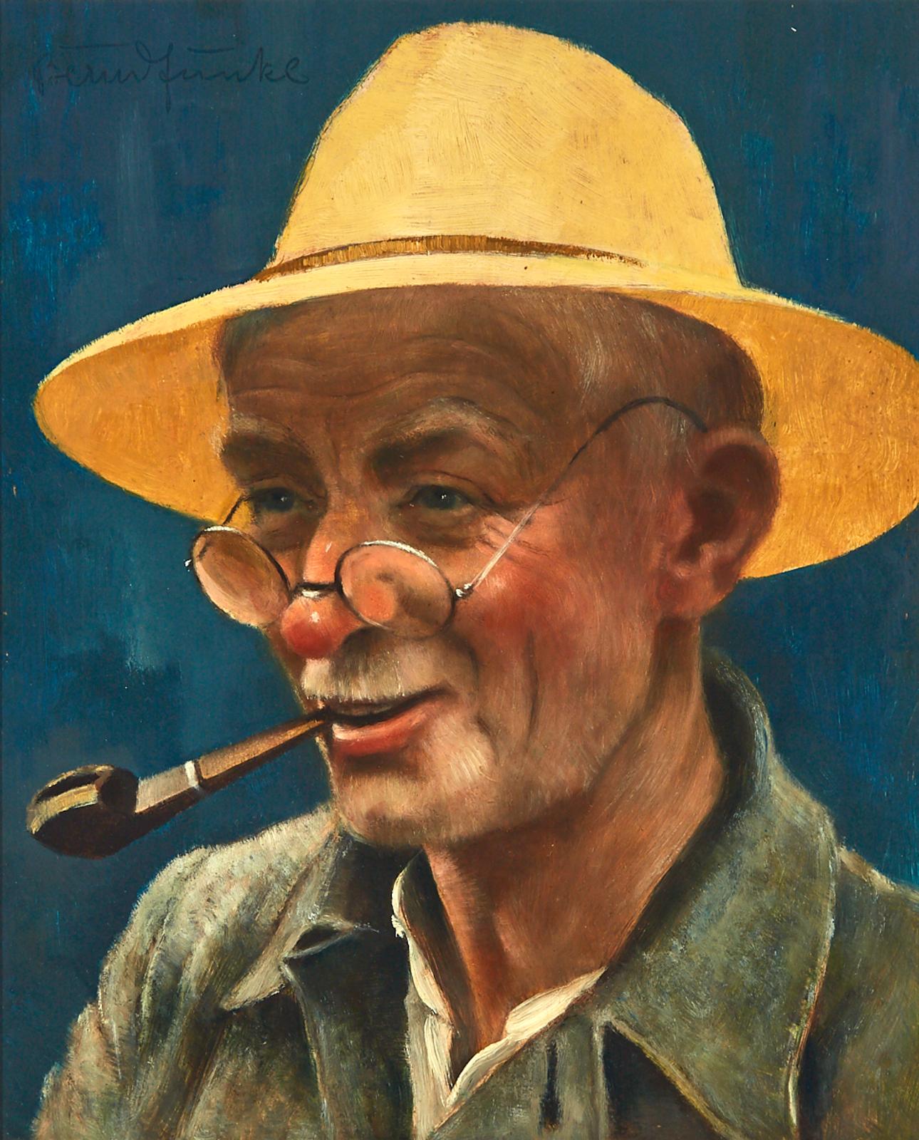 Bernd (Bernhard) Funke (1902-1988) - Der Berg Bauer, 1969 (Man In A Feather Hat); Man In A Straw Hat, 1967; Man In A Tyrolean Hat, 1969