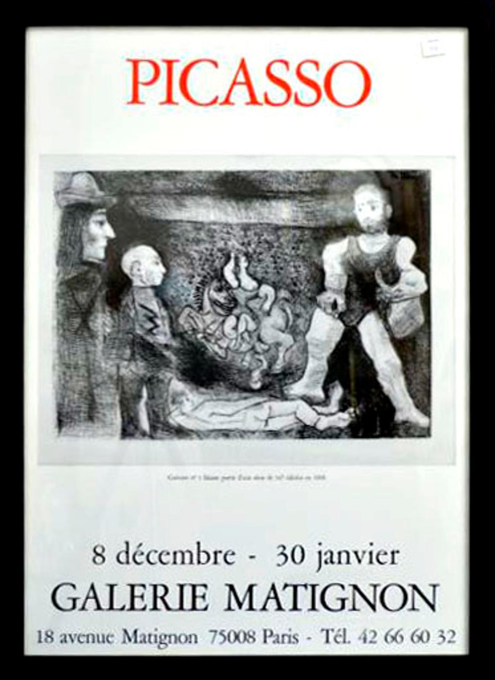 Pablo Ruiz Picasso (1881-1973) - affiche d’exposition de la Galerie Matignon - Paris