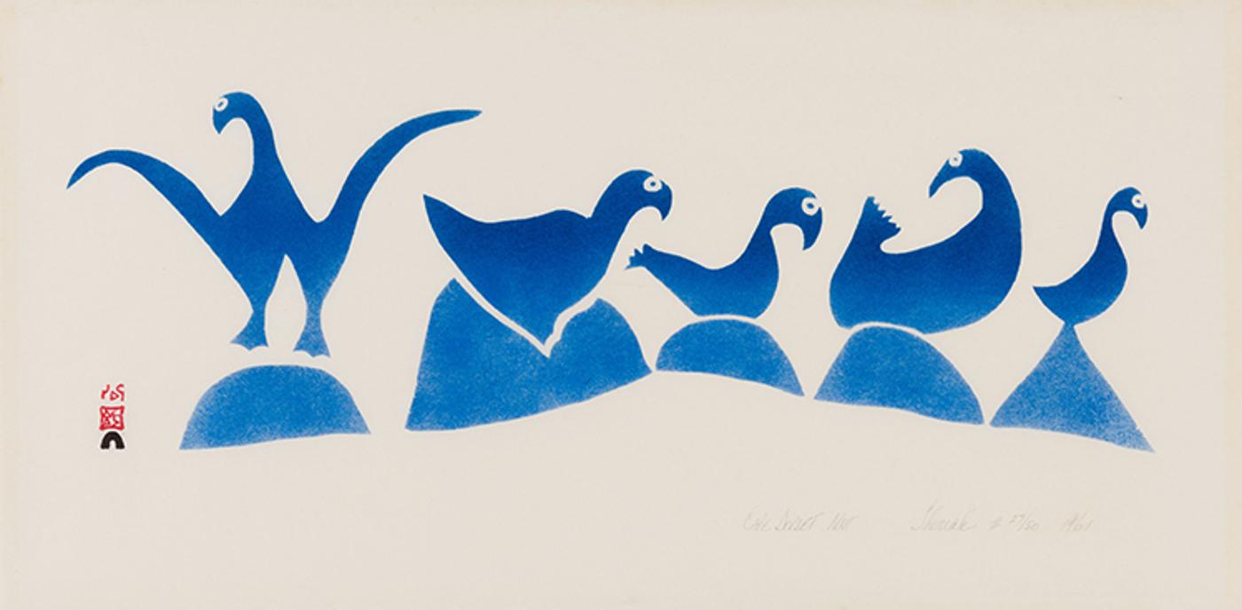 Sheouak Petaulassie (1923-1961) - Shore Birds on Rock