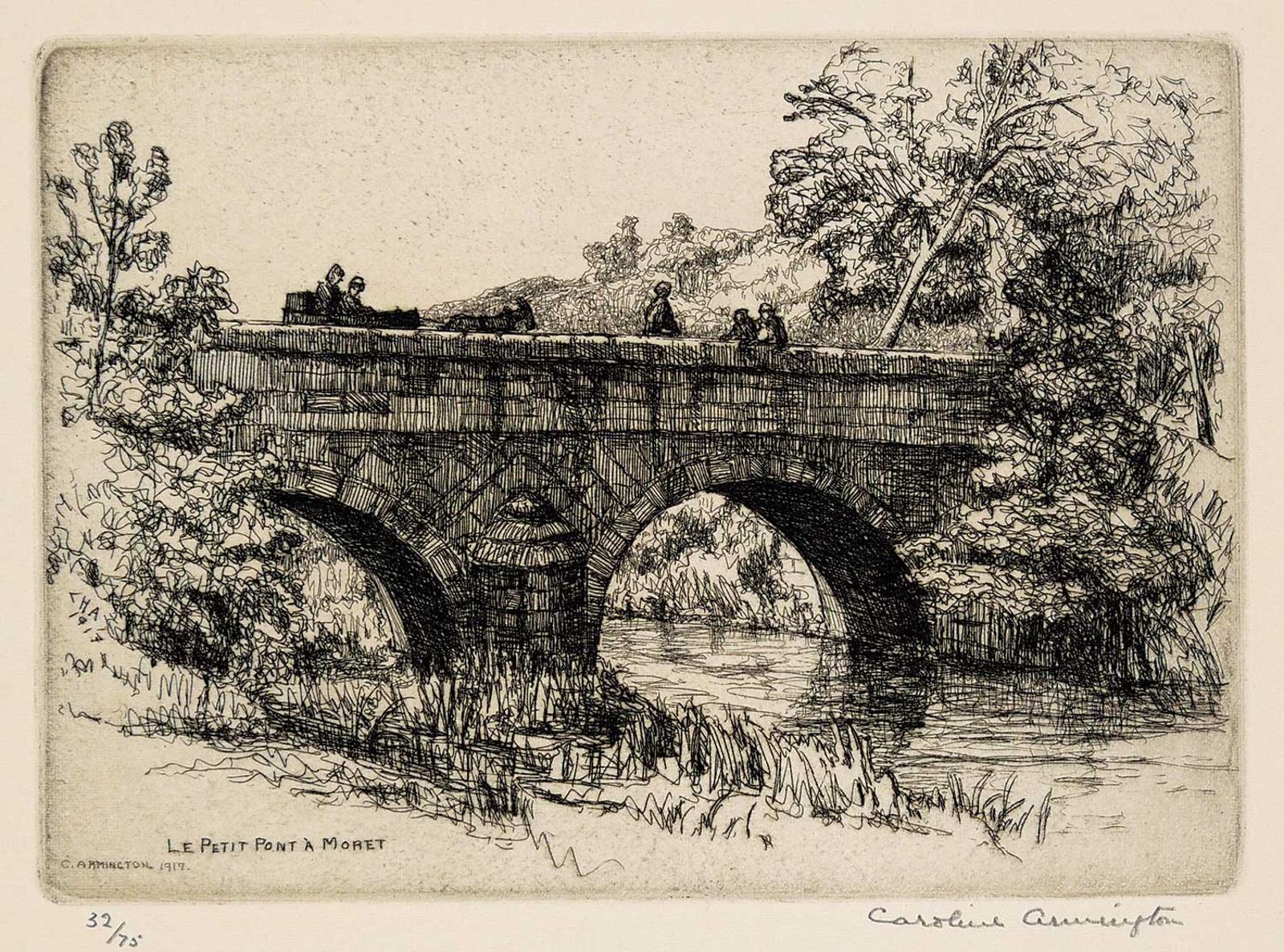 Caroline Helena Armington (1875-1939) - Le Petit Pont a Moret  #32/75