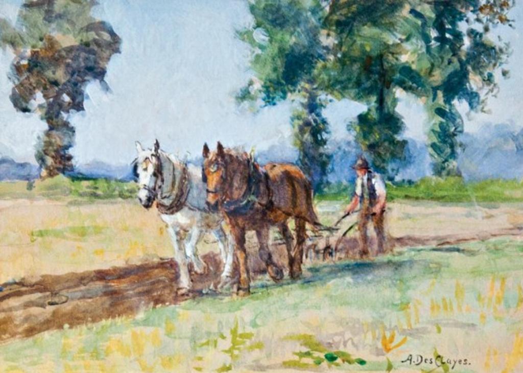 Alice Des Clayes (1891-1971) - Plowing the Field