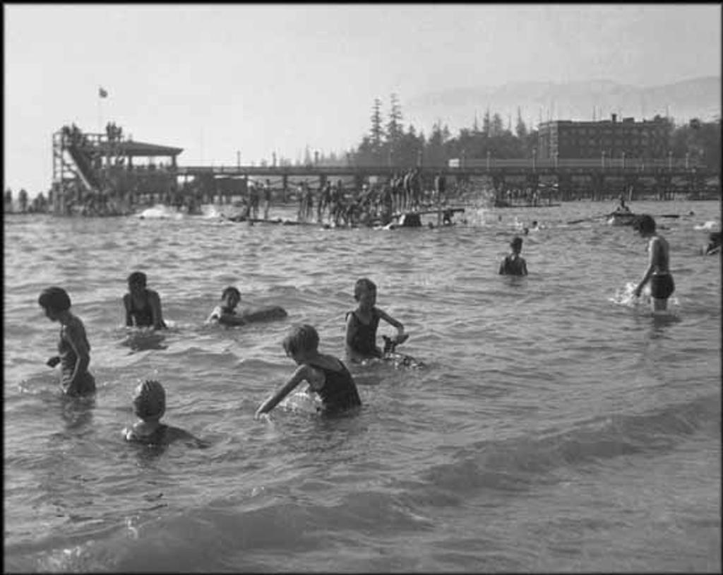 Karl Huber (1898-1985) - Children at Play in English Bay (Early Vancouver Series)