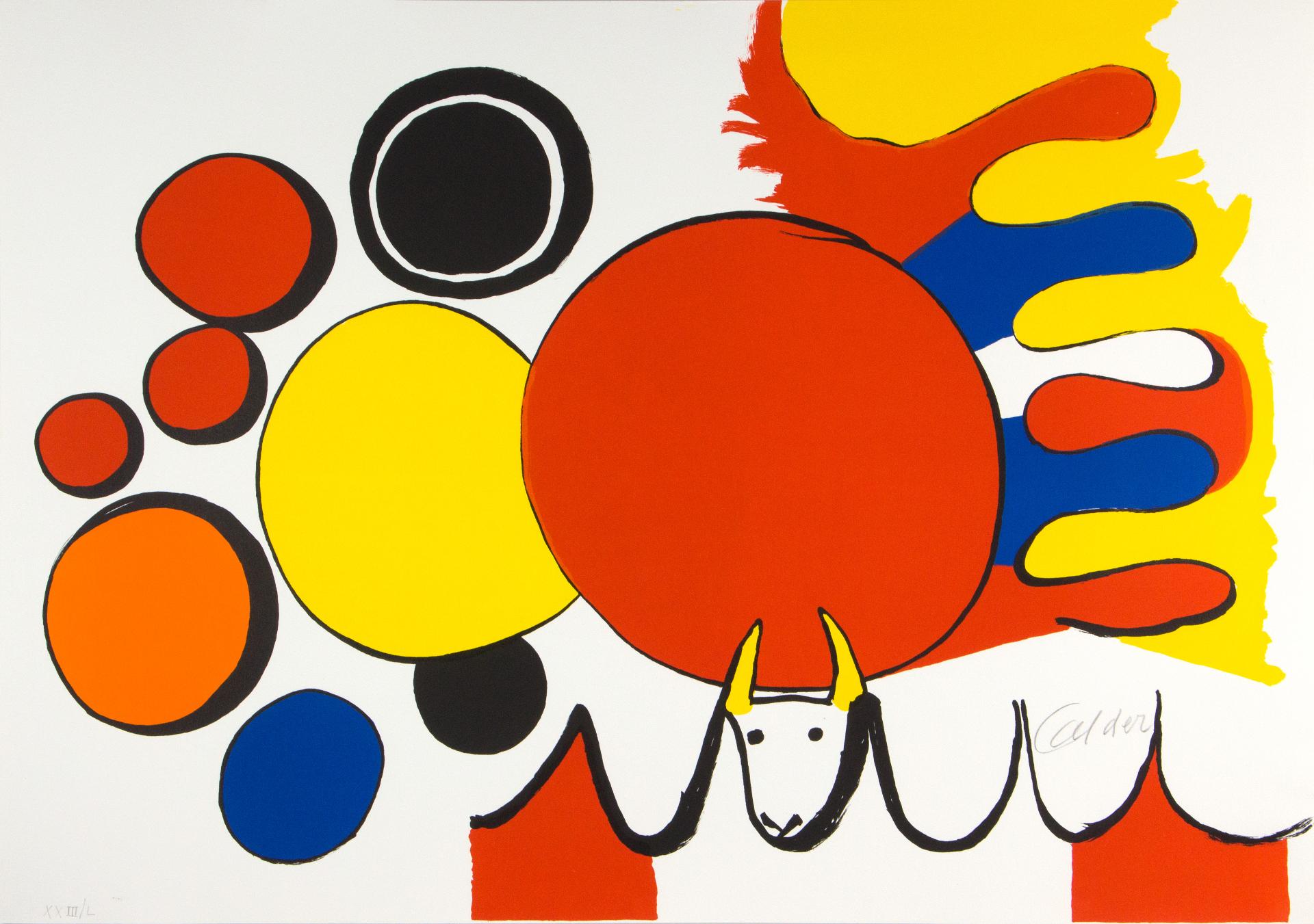 Alexander Calder (1898-1976) - Bull and Circles (from Poems to Watch), 1976