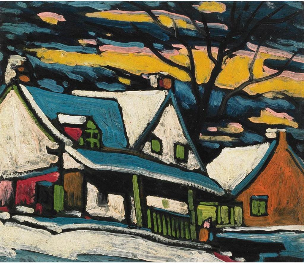 Marc-Aurèle Fortin (1888-1970) - Village Street With Figure