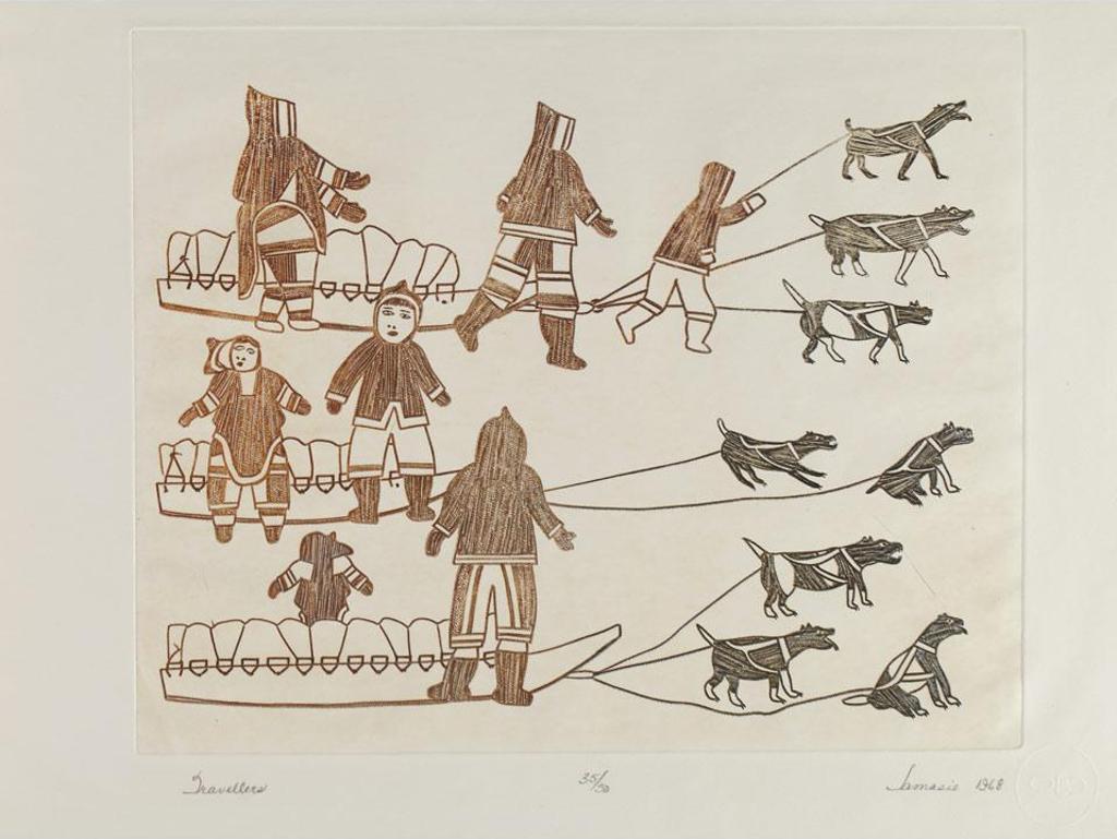 Jamasie Teevee (1910-1985) - Travellers; Umiak; Sentinel