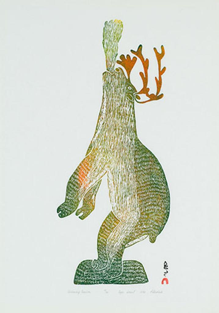 Pitseolak Ashoona (1904-1983) - Bellowing Caribou
