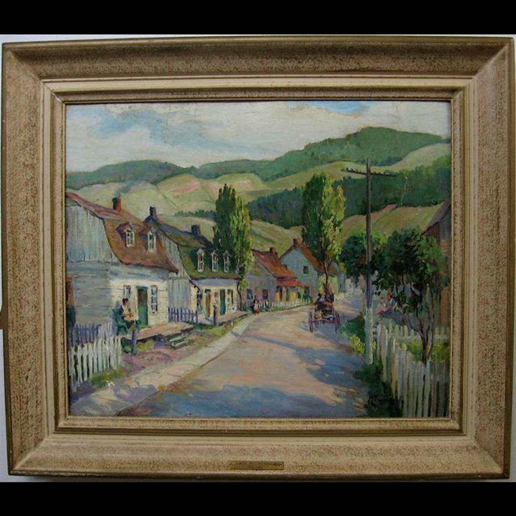 James Mccorkindale (1886-1956) - Sunlit Rural Street Scene