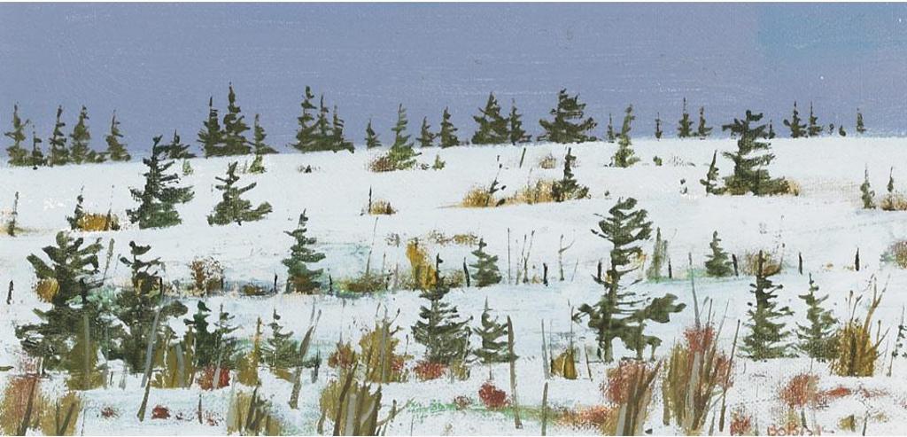 Bruno Joseph Bobak (1923-2012) - Field In Winter, 1985