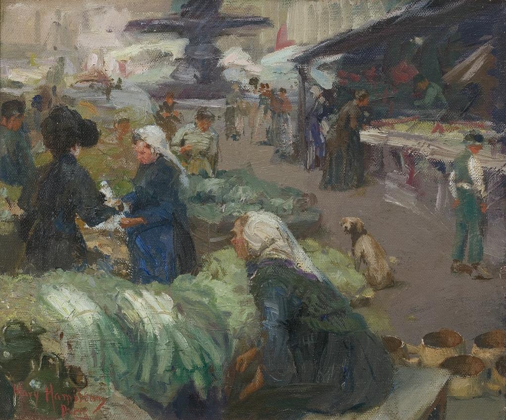 Mary Ritter Hamilton (1873-1954) - Market Scene, Giverney [sic]