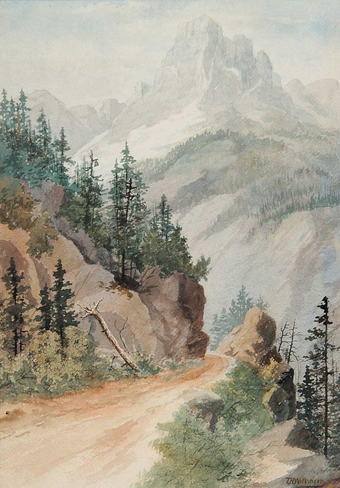Thomas Harrison (T.H.) Wilkinson (1847-1929) - Untitled - Road through the Rockies