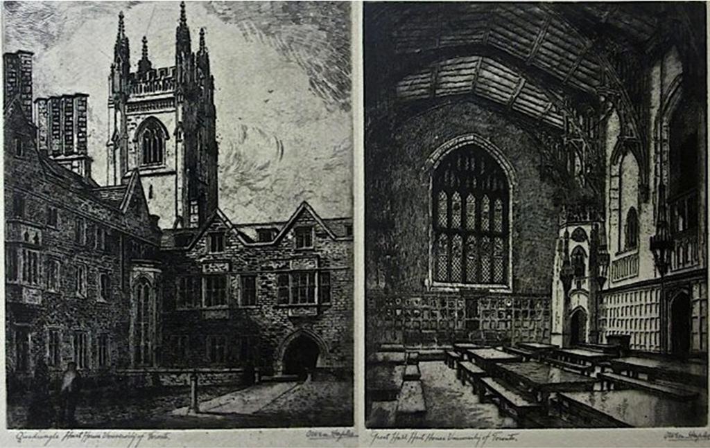 Owen B. Staples (1866-1949) - Quadrangle Hart House - U. Of T.; Great Hall Hart House - U. Of T.