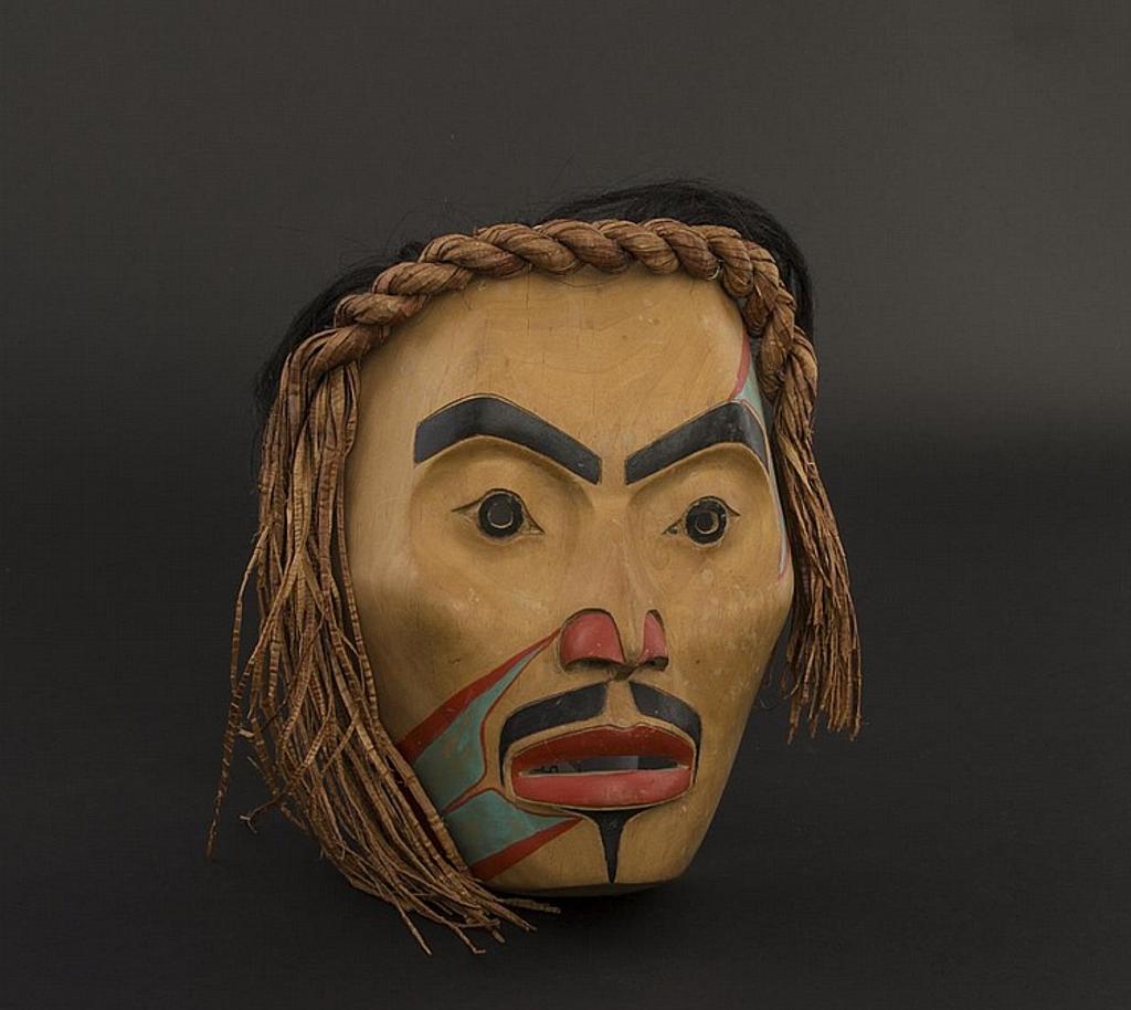 Freda Diesing (1925-2002) - a hand carved Haida male Human Face mask